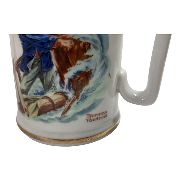 Norman Rockwell Sea Farer Large Coffee Mugs Vintage 1985 Set of 3 - Picture 9 of 9